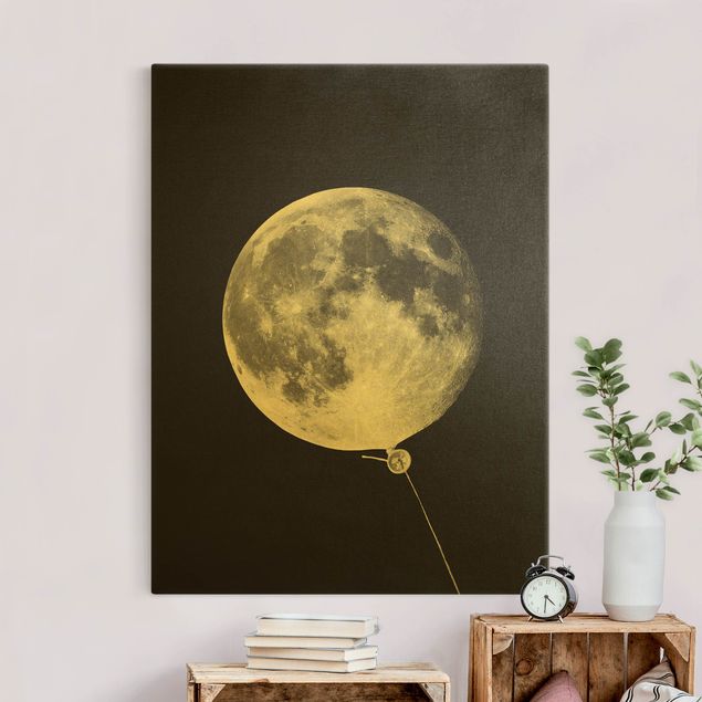 Kunstdrucke auf Leinwand Luftballon mit Mond