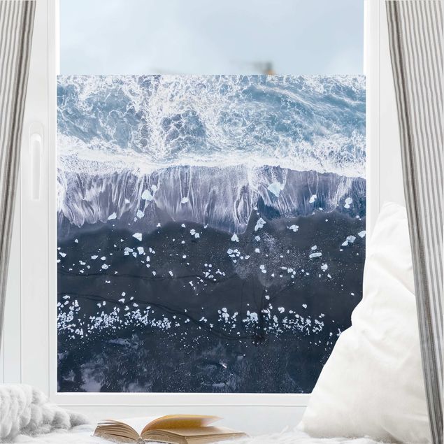 Fensterbilder Natur Luftbild - Jökulsárlón in Island