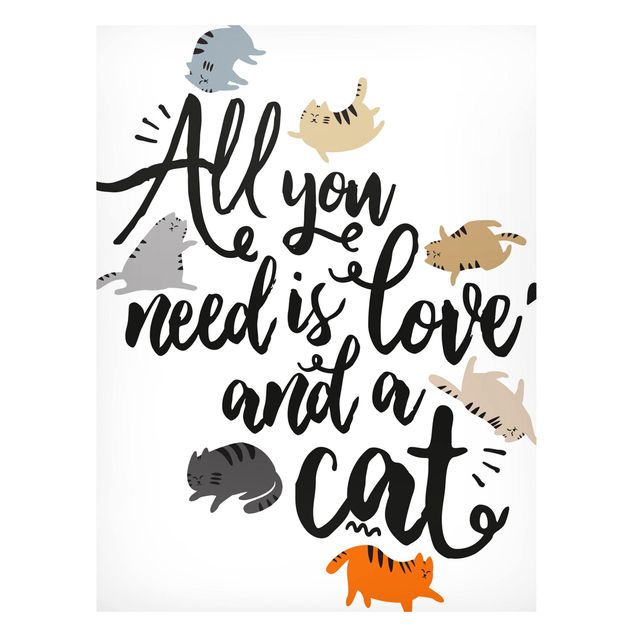 Magnettafel Büro All you need is love and a cat