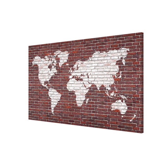 Bilder für die Wand Backstein Weltkarte