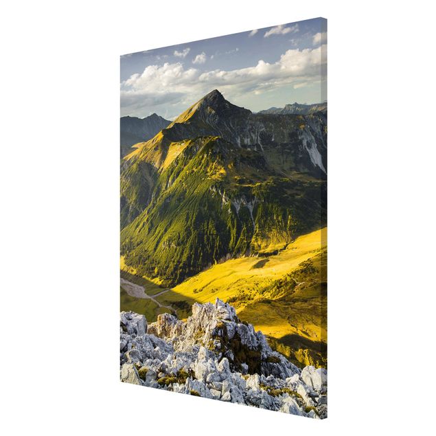 Memoboard Berge und Tal der Lechtaler Alpen in Tirol