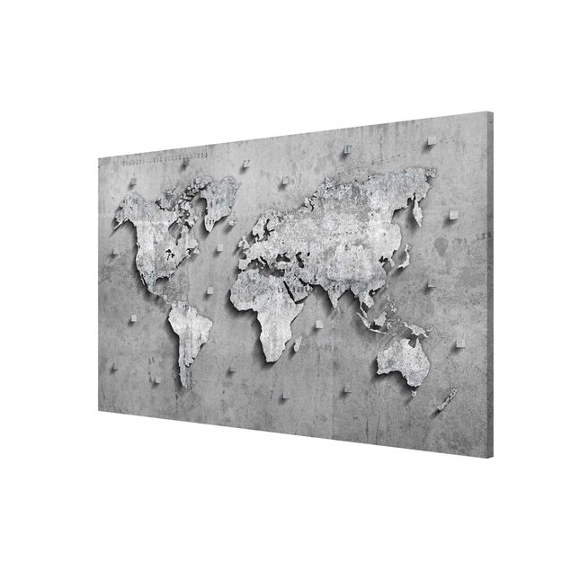 Schöne Wandbilder Beton Weltkarte