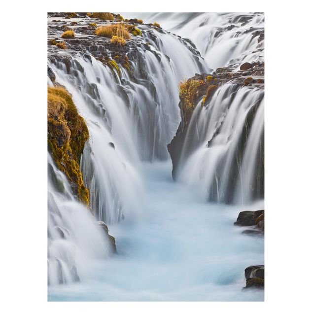 Magnettafel weiß Brúarfoss Wasserfall in Island