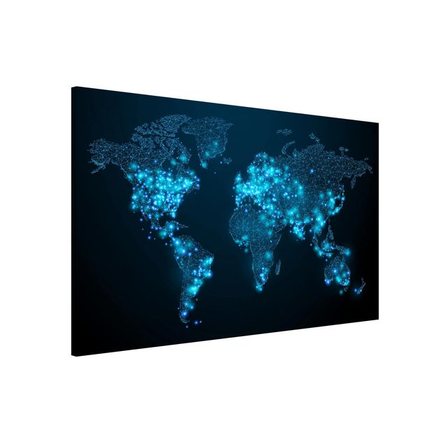Magnettafel Büro Connected World Weltkarte