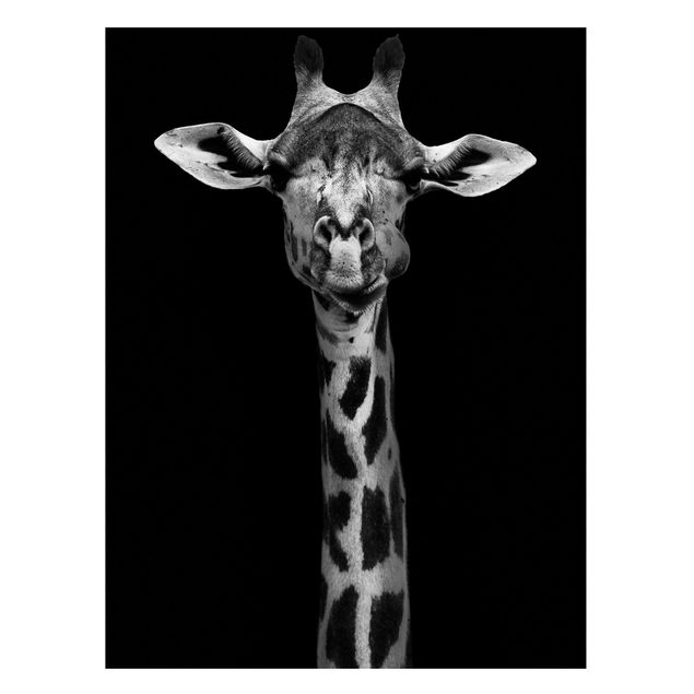 Magnettafel Büro Dunkles Giraffen Portrait
