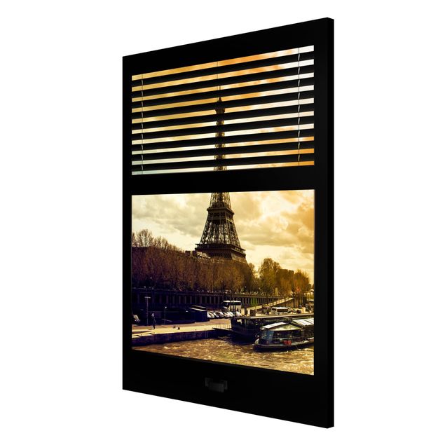 Philippe Hugonnard Bilder Fensterausblick Jalousie - Paris Eiffelturm Sonnenuntergang