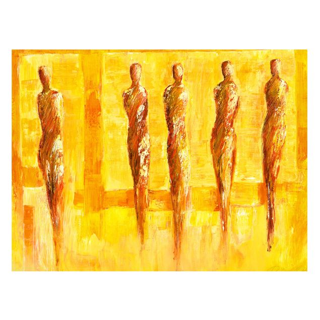 Wandbilder abstrakt Petra Schüßler - Fünf Figuren in Gelb