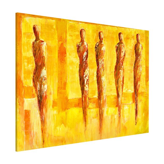 Abstrakte Kunst Petra Schüßler - Fünf Figuren in Gelb