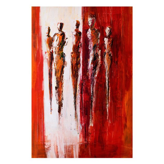 Wandbilder abstrakt Petra Schüßler - Fünf Figuren in Rot 01