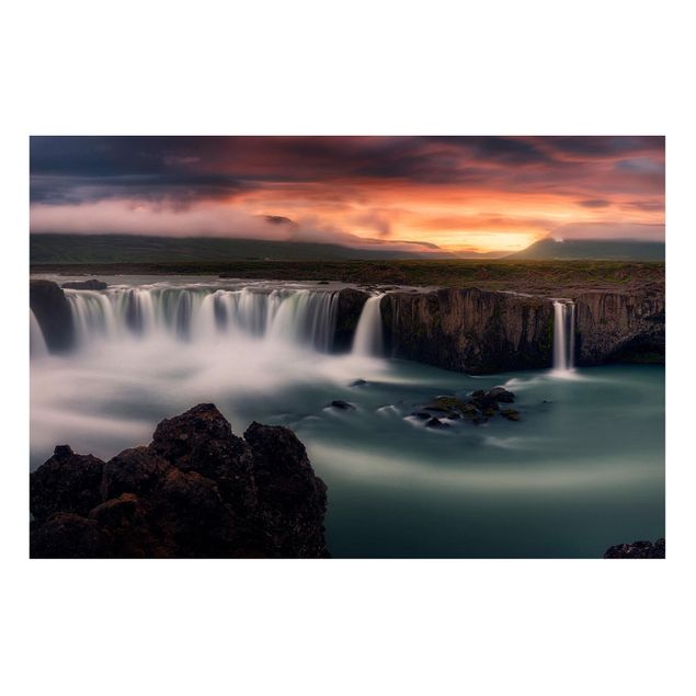 Magnettafel schwarz Goðafoss Wasserfall in Island