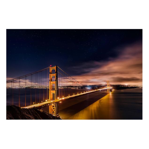 Magnettafel Skyline Golden Gate to Stars