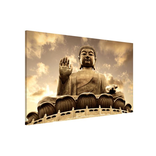 Magnettafel Büro Großer Buddha Sepia