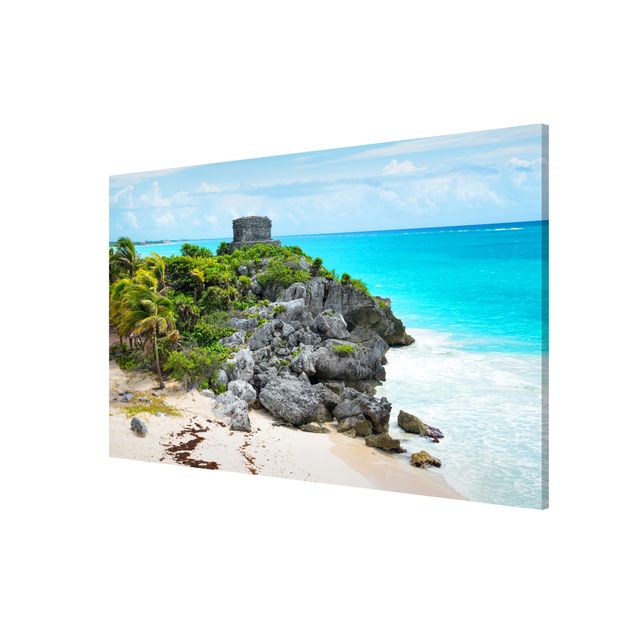 Magnettafel Strand Karibikküste Tulum Ruinen