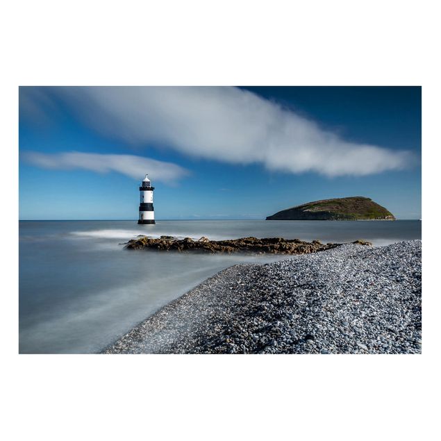 Magnettafel Strand Leuchtturm in Wales