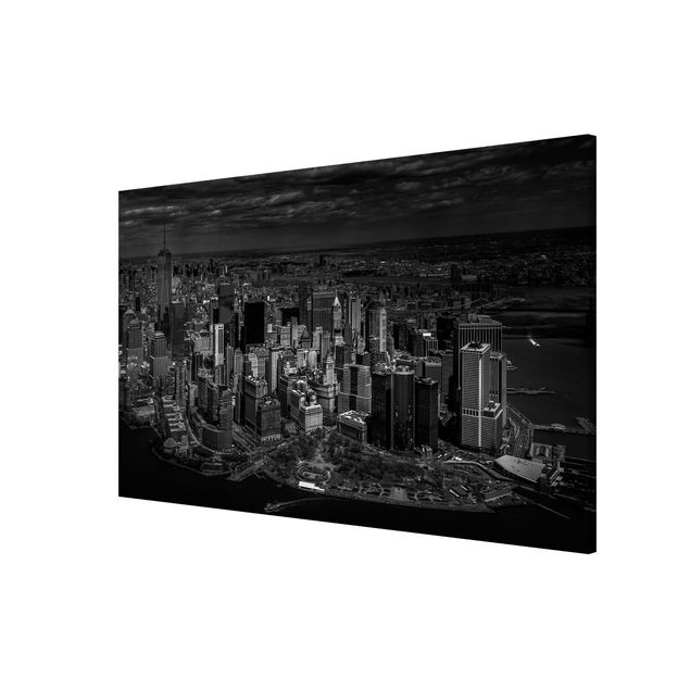 Magnettafel schwarz New York - Manhattan aus der Luft