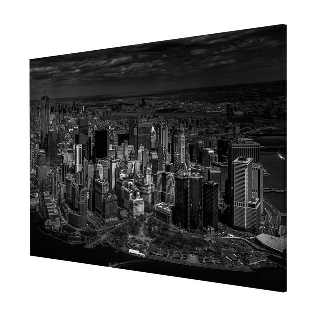Magnettafel schwarz New York - Manhattan aus der Luft