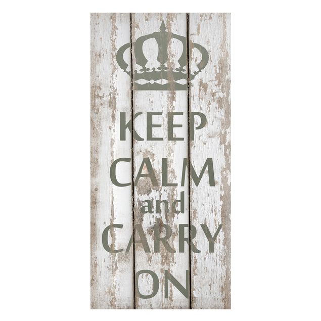 Magnettafel Holzoptik No.RS183 Keep Calm and carry on