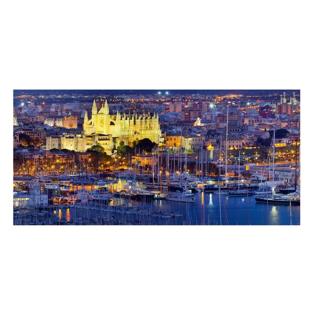 Magnettafel Skyline Palma de Mallorca City Skyline und Hafen