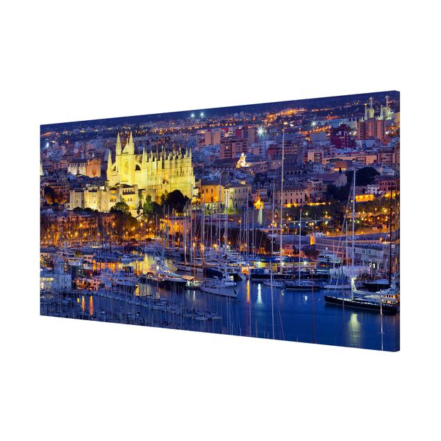 Schöne Wandbilder Palma de Mallorca City Skyline und Hafen