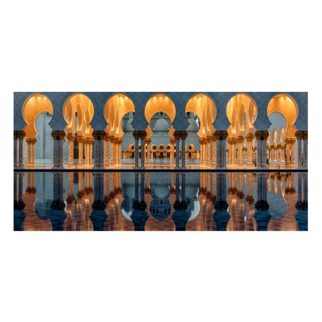 Magnettafel Skyline Reflexionen in der Moschee
