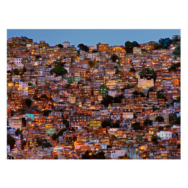 Magnettafel Skyline Rio de Janeiro Favela Sonnenuntergang