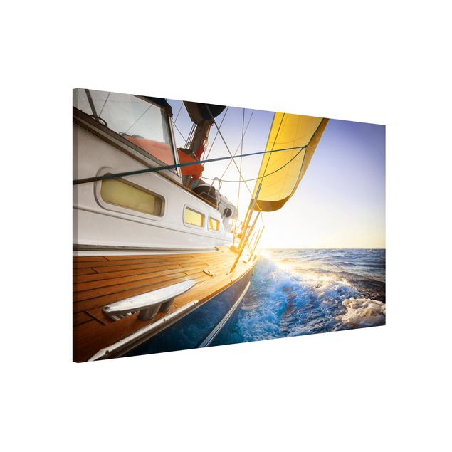 Magnettafel Büro Segelboot auf blauem Meer bei Sonnenschein