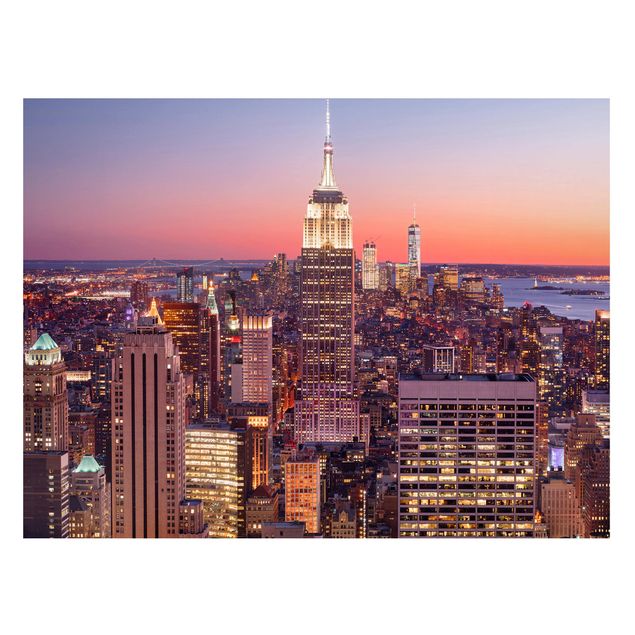 Magnettafel Skyline Sonnenuntergang Manhattan New York City