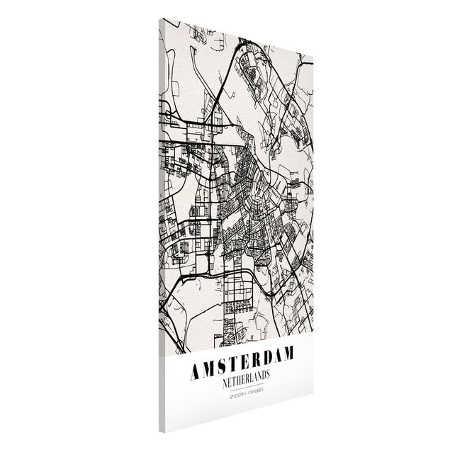 Weltkarte Tafel Stadtplan Amsterdam - Klassik