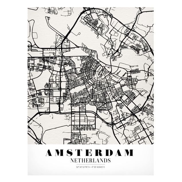 Magnettafel Sprüche Stadtplan Amsterdam - Klassik