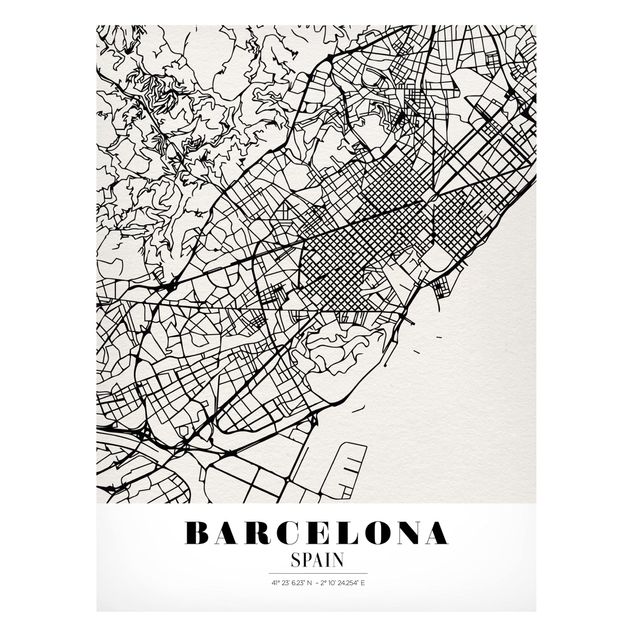 Magnettafel Sprüche Stadtplan Barcelona - Klassik
