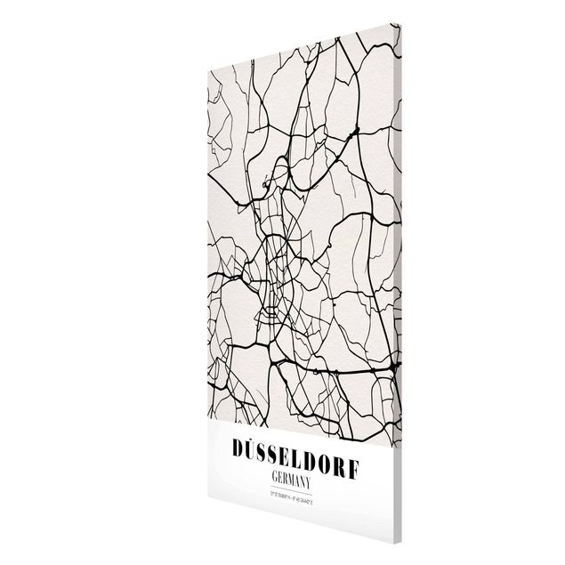 Magnettafel schwarz Stadtplan Düsseldorf - Klassik
