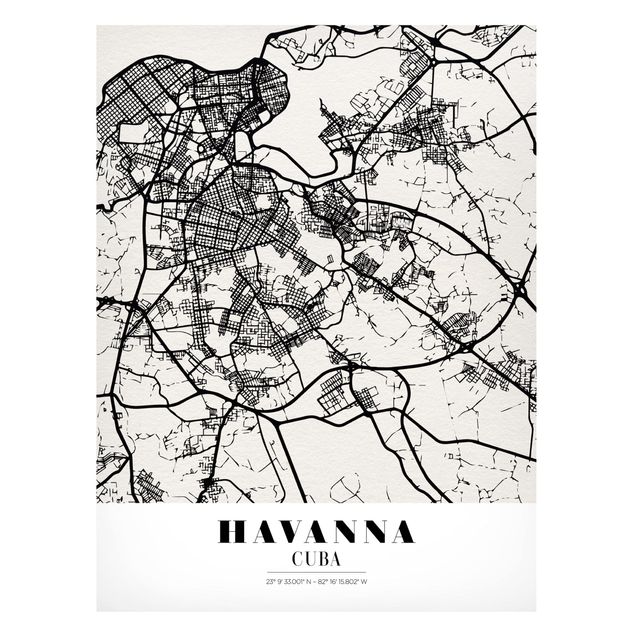 Magnettafel Sprüche Stadtplan Havanna - Klassik