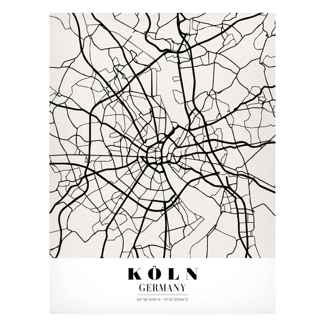 Magnettafel Weltkarte Stadtplan Köln - Klassik