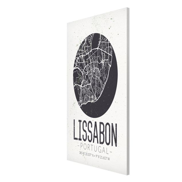 Magnettafel Sprüche Stadtplan Lissabon - Retro