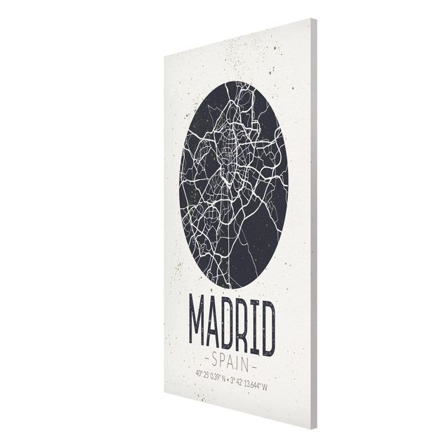Magnettafel Sprüche Stadtplan Madrid - Retro