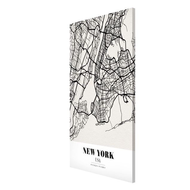Magnettafel Sprüche Stadtplan New York - Klassik