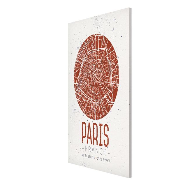 Magnettafel Sprüche Stadtplan Paris - Retro