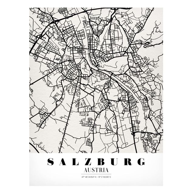 Magnettafel Weltkarte Stadtplan Salzburg - Klassik