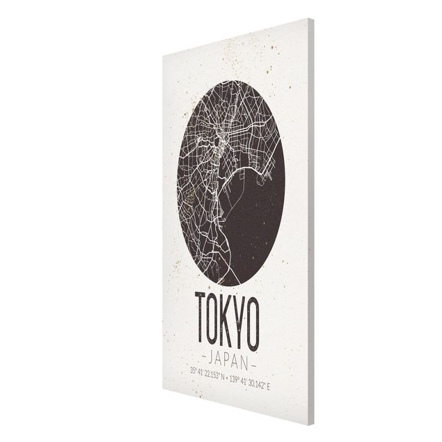 Magnettafel Sprüche Stadtplan Tokyo - Retro