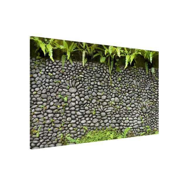 Magnettafel Büro Steinwand mit Pflanzen