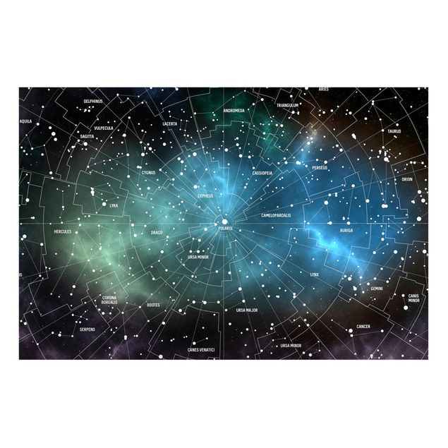 Magnettafel schwarz Sternbilder Karte Galaxienebel