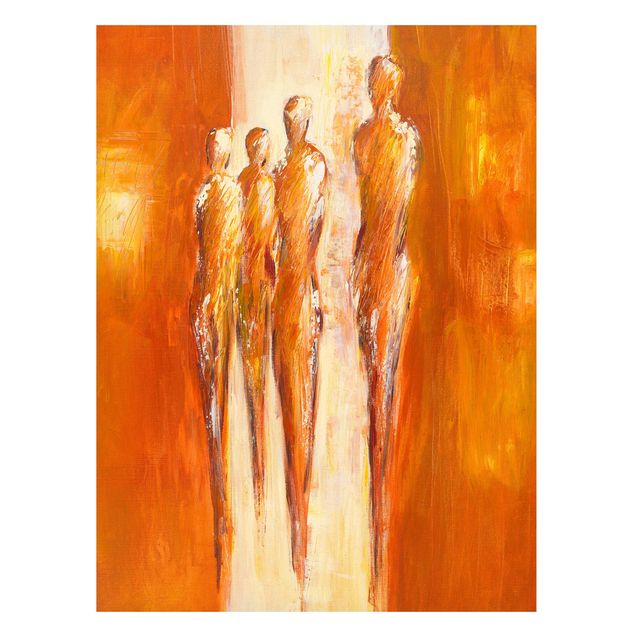 Wandbilder abstrakt Petra Schüßler - Vier Figuren in Orange 02