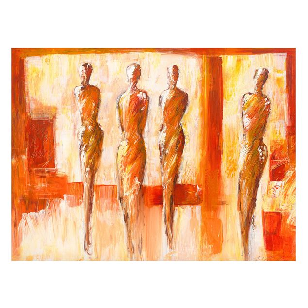 Wandbilder abstrakt Petra Schüßler - Vier Figuren in Orange