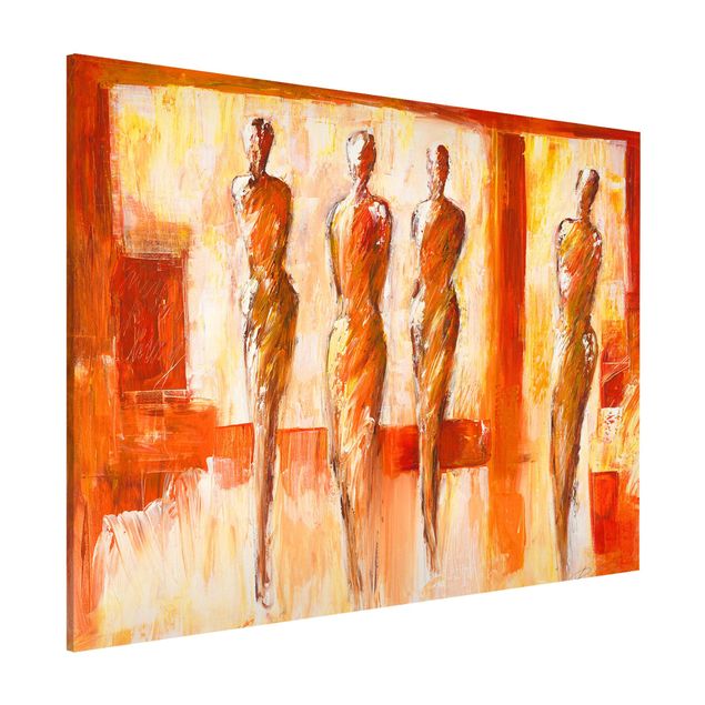 Abstrakte Kunst Petra Schüßler - Vier Figuren in Orange