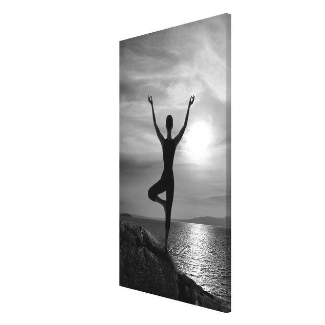 Schöne Wandbilder Yoga schwarz weiss