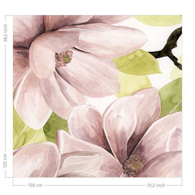 Vorhang Blumen Magnolie errötet II