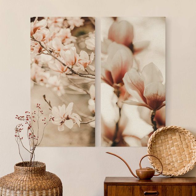 Bilder für die Wand Magnolienblüten Set