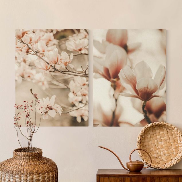 Bilder für die Wand Magnolienblüten Set