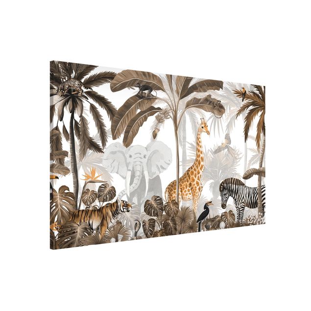 Wandbilder Tiere Majestätische Tierwelt im Dschungel Sepia