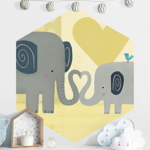 Kinderzimmertapete Tiere Mama und ich - Elefanten